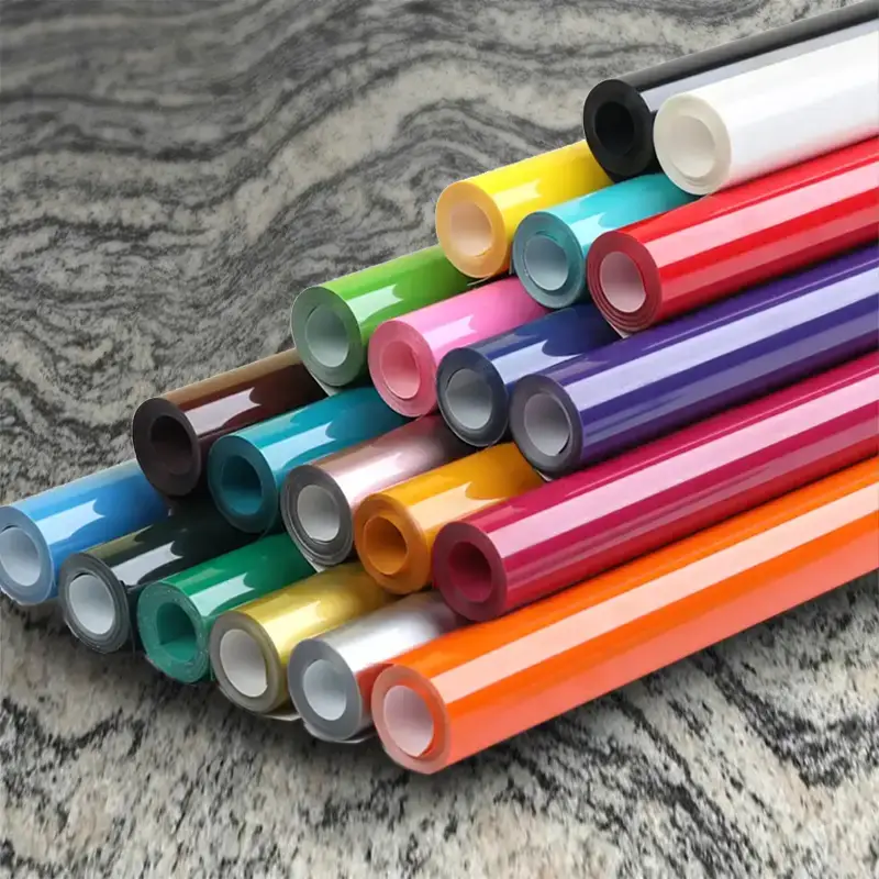 Various colours of vinyl rolls