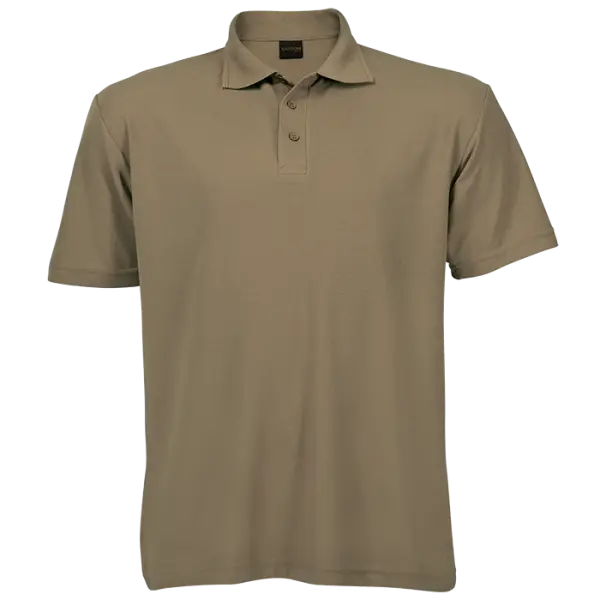 Cotton Polly 175gm Pique Knit Mens Golf Shirts Khaki