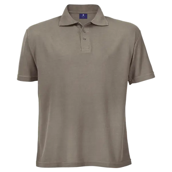 Cotton Polly 175gm Pique Knit Mens Golf Shirts Taupe