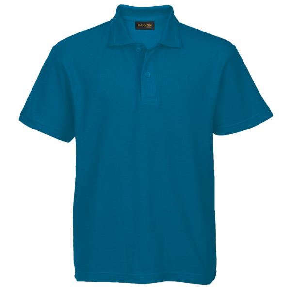 Cotton Polly Golf Shirt - Kiddies - Pique Knit Atlantic Blue