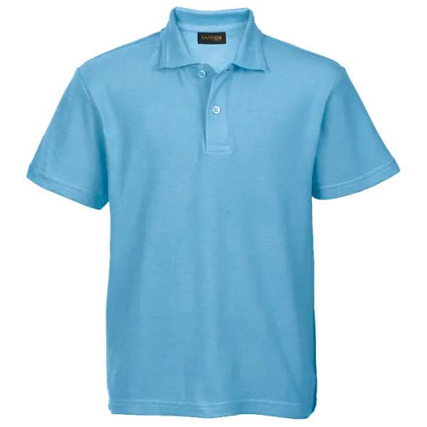 Cotton Polly Golf Shirt - Kiddies - Pique Knit Blue