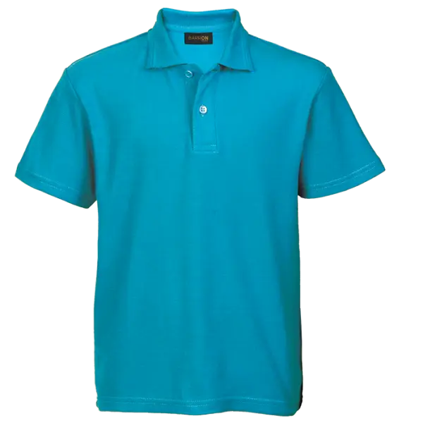 Cotton Polly Golf Shirt - Kiddies - Pique Knit Surf Blue