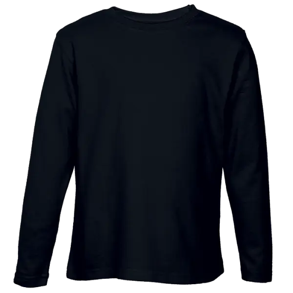 Cotton Polly 145gm Kiddies Long Sleeve T-Shirt Black