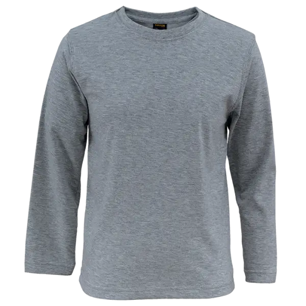 Cotton Polly 145gm Kiddies Long Sleeve T-Shirt Dark Grey