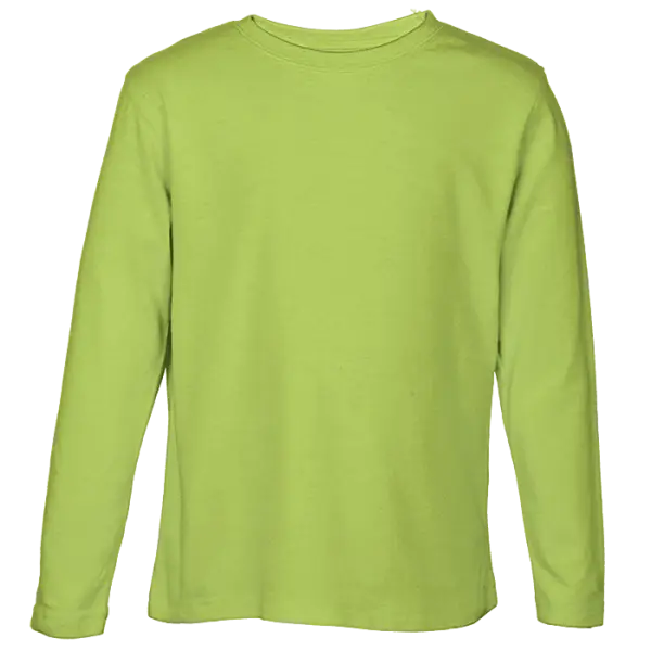 Cotton Polly 145gm Kiddies Long Sleeve T-Shirt Lime