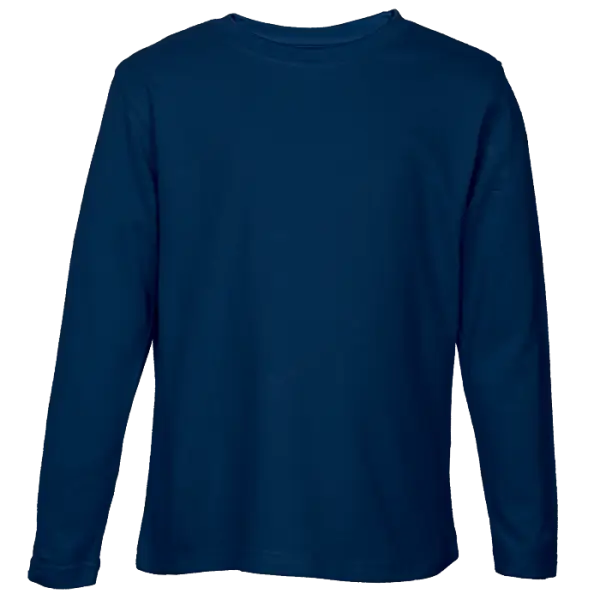 Cotton Polly 145gm Kiddies Long Sleeve T-Shirt Navy