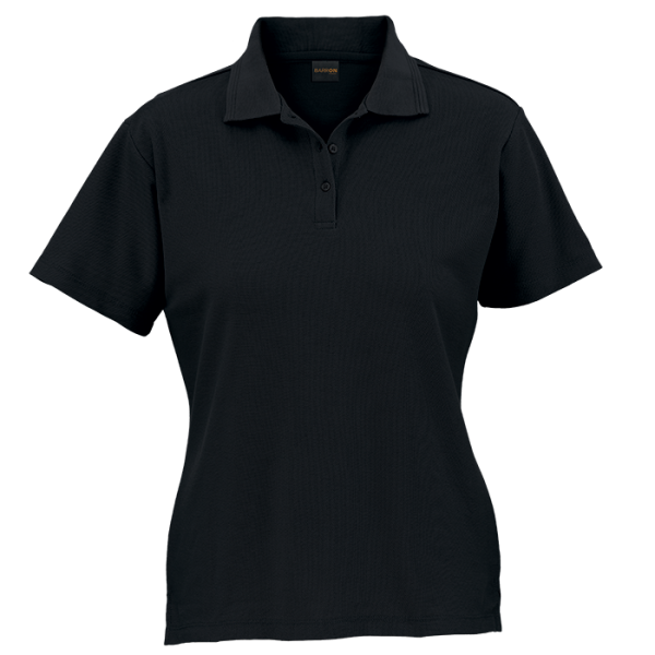 Cotton Polly Ladies Pique Knit Golf Shirt - 175g Black