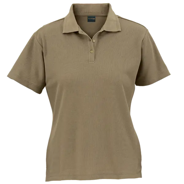 Cotton Polly Ladies Pique Knit Golf Shirt - 175g Khaki