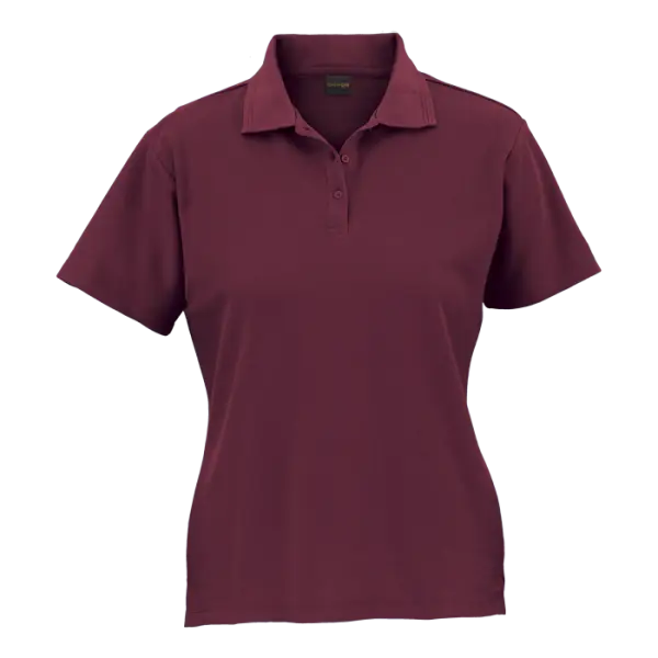 Cotton Polly Ladies Pique Knit Golf Shirt - 175g Maroon