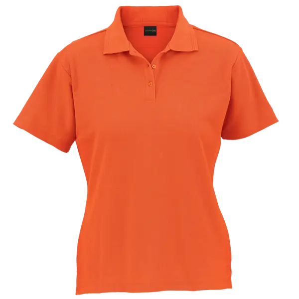 Cotton Polly Ladies Pique Knit Golf Shirt - 175g Orange