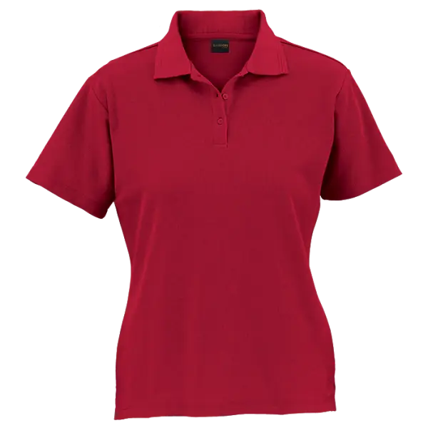 Cotton Polly Ladies Pique Knit Golf Shirt - 175g Red