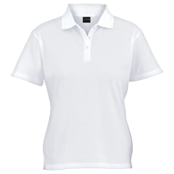 Cotton Polly Ladies Pique Knit Golf Shirt - 175g White