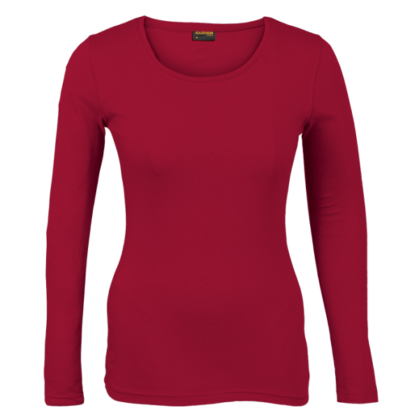 Ladies 145gm Long Sleeve T-Shirt Red