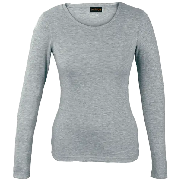 Ladies 145gm Long Sleeve T-Shirt Dark Grey