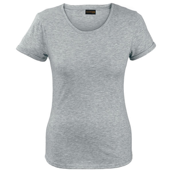 Cotton Polly Ladies Crew NeckT-Shirt Dark Grey