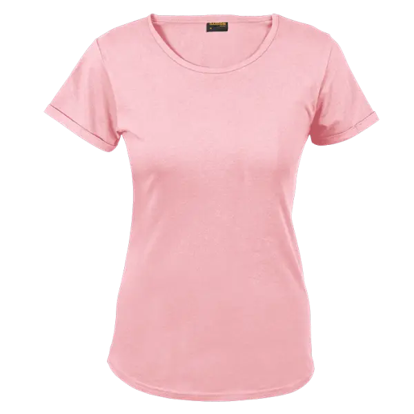 Cotton Polly 145gm Crew Neck Ladies T-Shirt Pink