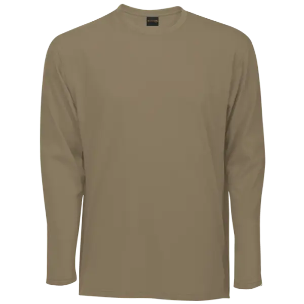 Cotton Polly Mens Long Sleeve T-Shirt Khaki