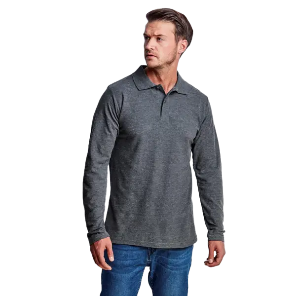 Cotton Polly Mens Long Sleeve Golf Shirt